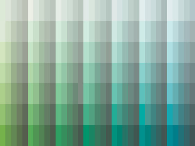 Πίνακας χρωμάτων από το χρωματολόγιο Inspired της Kraft paints (πράσινες αποχρώσεις)